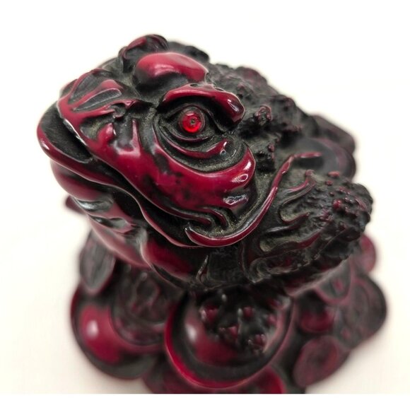 Feng Shui Money Frog Toad Figurine With Coins For Prosperity Wealth Decor je228 - Picture 1 of 10